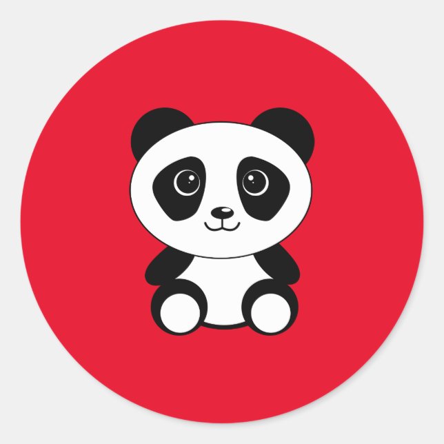 Panda, niedlich und kuschelig, runder aufkleber (Vorderseite)