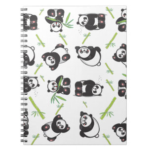 Panda niedliches blaues Muster Notizblock