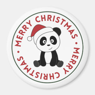 Panda Noël Neige Animaux d'hiver Pandas Magnet