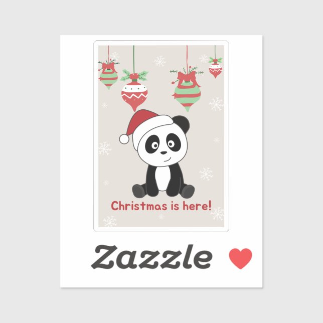 Panda Noël Neige Animaux d'hiver Pandas Sticker (Feuille)