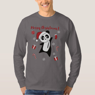 Panda Noël Neige Animaux d'hiver Pandas T-shirt