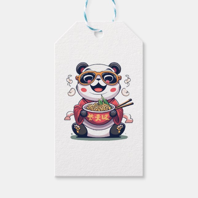 Panda Noodles Geschenkanhänger (Vorderseite)