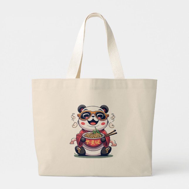 Panda Noodles Jumbo Stoffbeutel (Rückseite)
