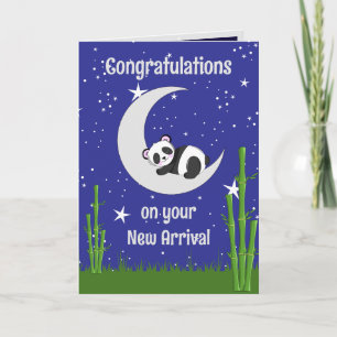Panda Nouvelle carte de voeux pliée pour bébé