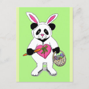 Panda Oaster Bunny Zeichnend Postkarte
