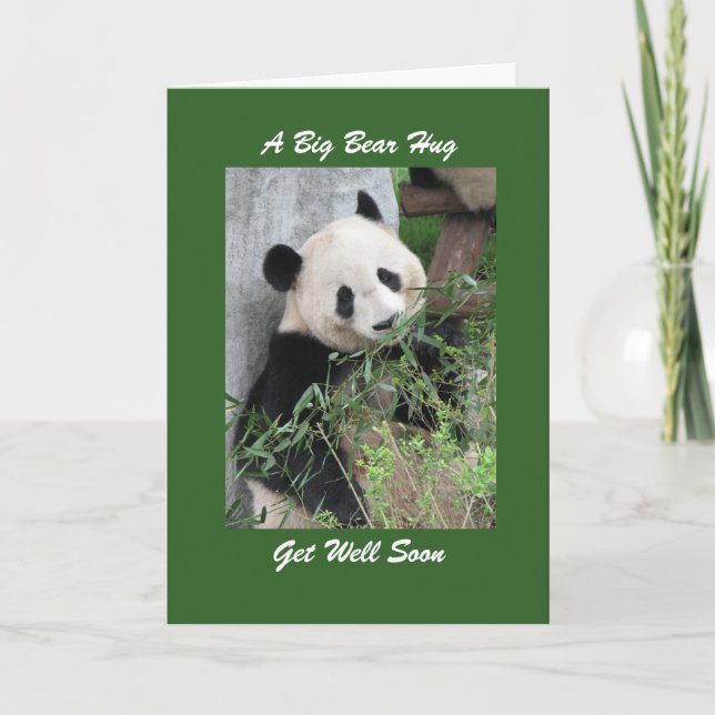 Panda Obtenez Bien Bear Hug Carte de voeux (Devant)