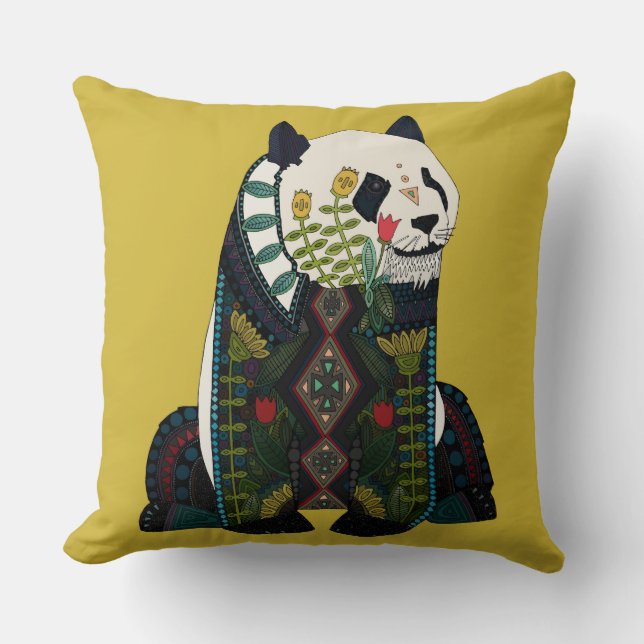Panda-Ocker Kissen (Vorderseite)