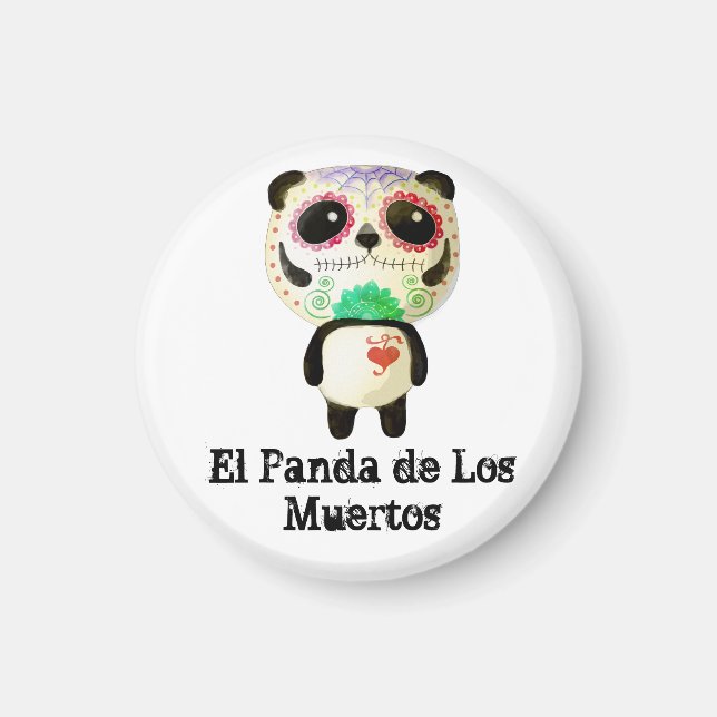 Panda of The Day of The Dead Magnet (Vorne)