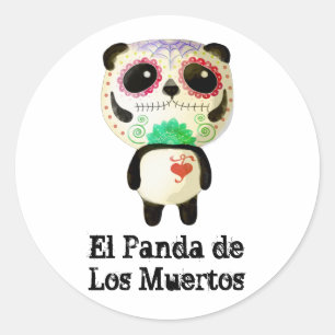 Panda of The Day of The Dead Runder Aufkleber