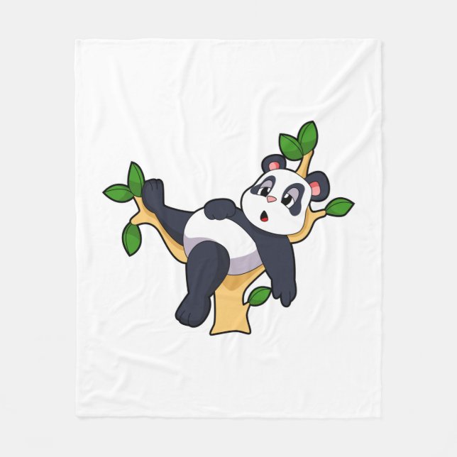 Panda on Tree Fleecedecke (Vorderseite)