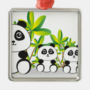 Panda Ornament Aus Metall