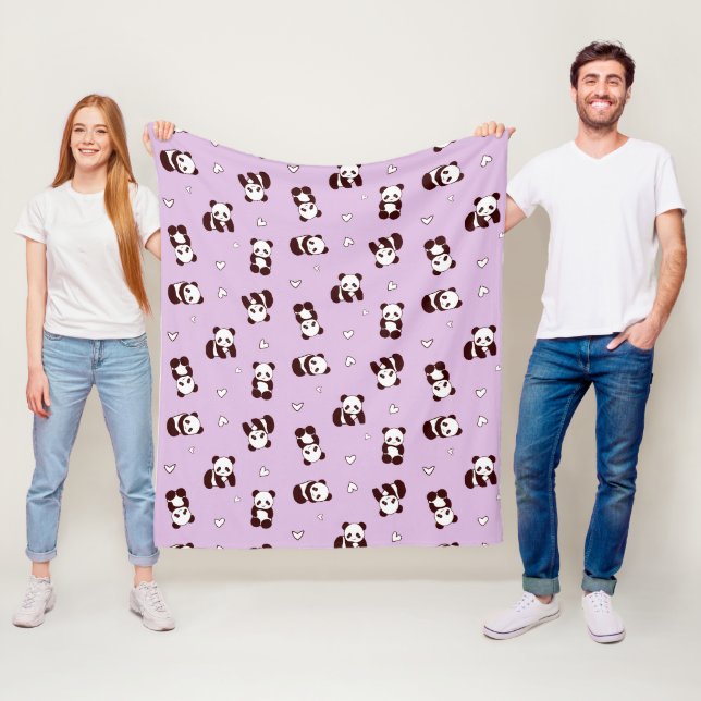 Panda Panda Coeur Couverture polaire (En situation)
