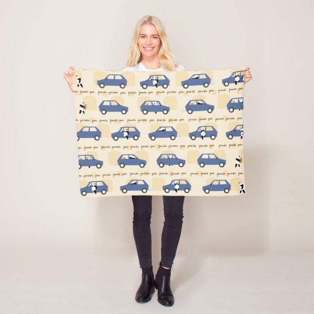 Panda Panda Pan blue beige Fleecedecke (Beispiel)