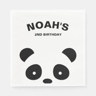 Panda Paper Napkins, Panda Birthday Party Serviette