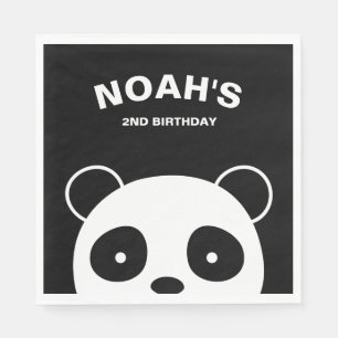 Panda Paper Napkins, Panda Birthday Party Serviette
