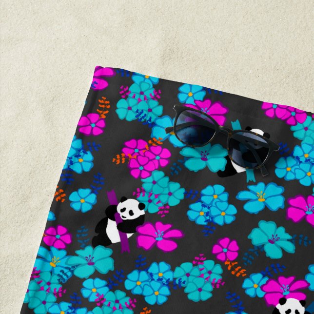 Panda Paradise Bloom Strandtuch (Beispiel)