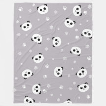 Panda-Party Blanekt | graue niedliche