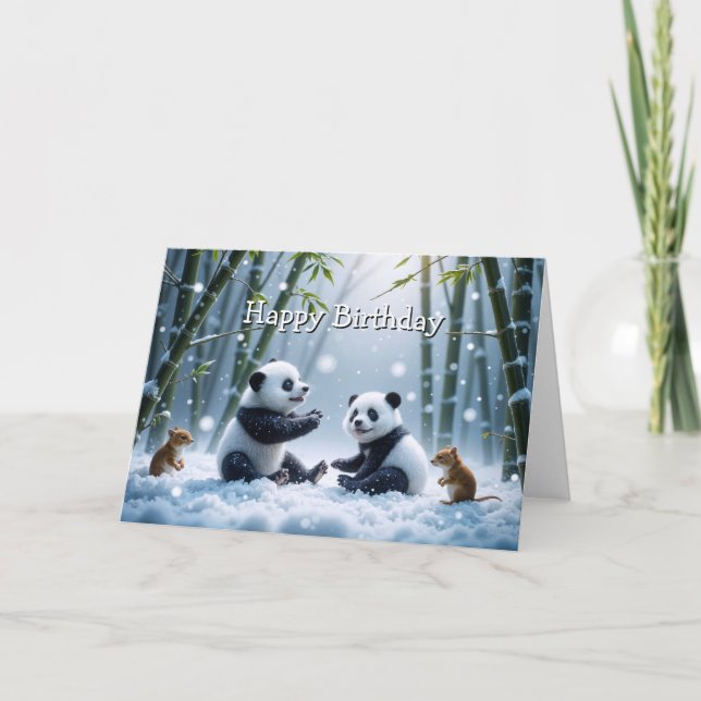 Panda Party Card Karte (Vorderseite)