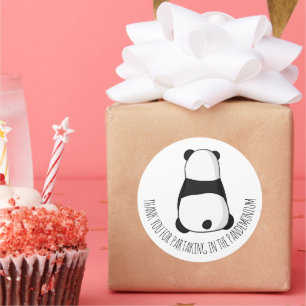 Panda-Party-Danke-Aufkleber Runder Aufkleber