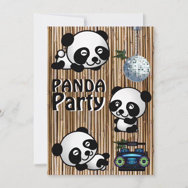 Panda-Party Einladungen (Rückseite)