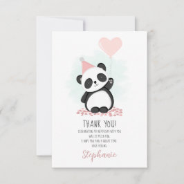Panda Party Thank You Einladung