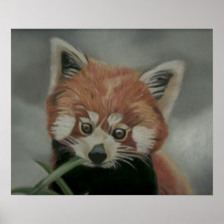 Panda Pastel Painting Artwork Poster