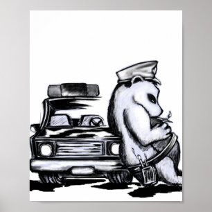 Panda-Patrouillenoffizier sperrt das Nickerchen vo Poster
