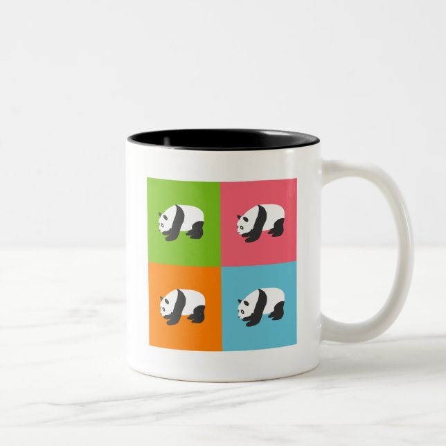Panda Pattern Zweifarbige Tasse (Rechts)
