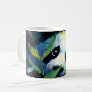 Panda Peeking Bamboo Watercolor Kaffeetasse