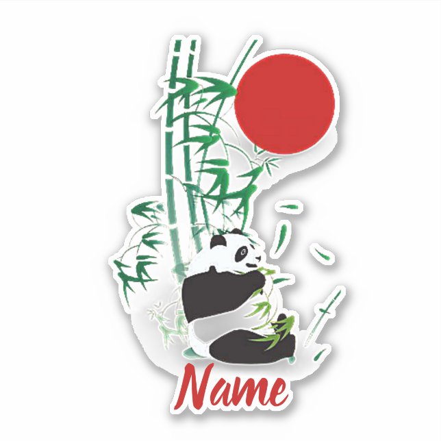 Panda personalisiert aufkleber (Vorderseite)