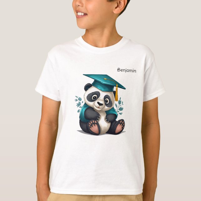 Panda Personalisiert Kindergarten Graduate T-Shirt (Vorderseite)