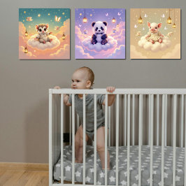 Panda, Piglet and Sugar Glider Poster Set 3