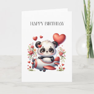 Panda-Pilot-Geburtstag Karte