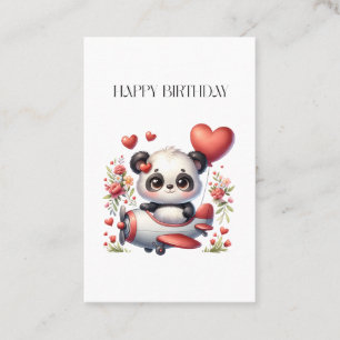 Panda-Pilot-Geburtstag Visitenkarte