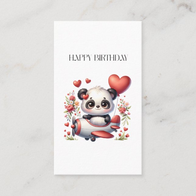 Panda-Pilot-Geburtstag Visitenkarte (Vorderseite)