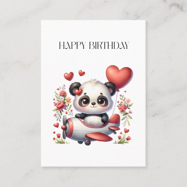 Panda-Pilot-Geburtstag Visitenkarte (Vorderseite)