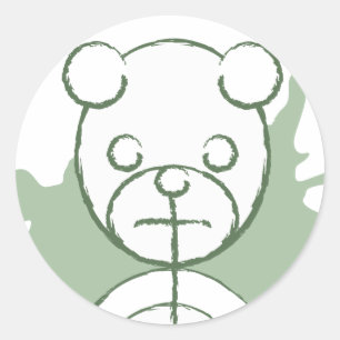 Panda-Platz. Runder Aufkleber