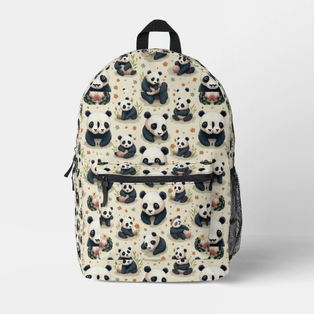 Panda Play 1 Bedruckter Rucksack (Vorderseite)
