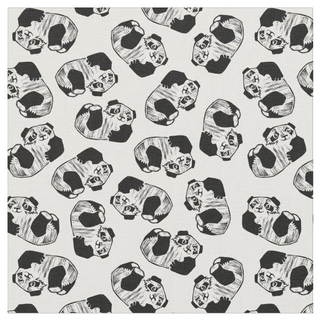 Panda Play Custom Combed Cotton (56" Breite) Fabri Stoff (Nahaufnahme)