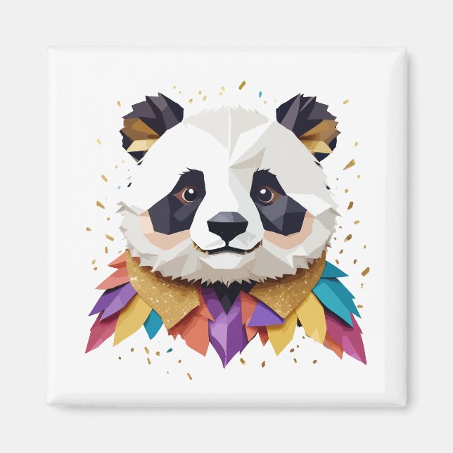 Panda Playful Adorable Fun Tier farbenfroh fröhlic Magnet (Vorne)