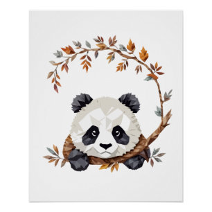 Panda Playful Adorable Fun Tier farbenfroh fröhlic Poster
