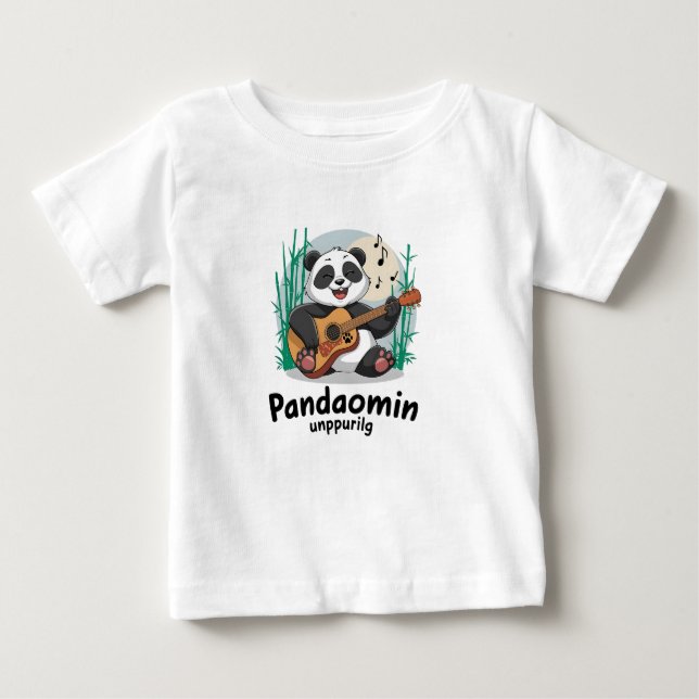Panda Playing Guitar - Spaß Musical Panda Baby T-shirt (Vorderseite)