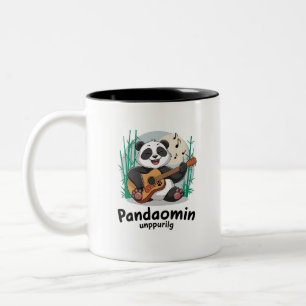 Panda Playing Guitar - Spaß Musical Panda Zweifarbige Tasse