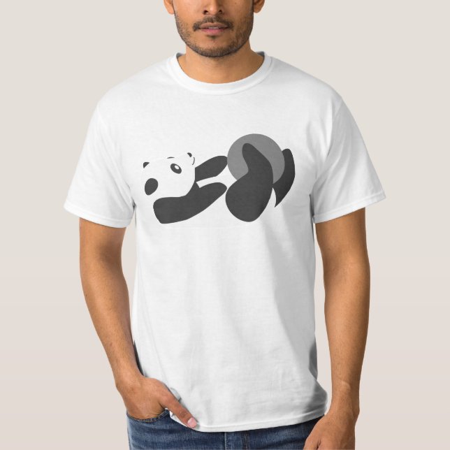Panda Playing (Schwarz) T-Shirt (Vorderseite)