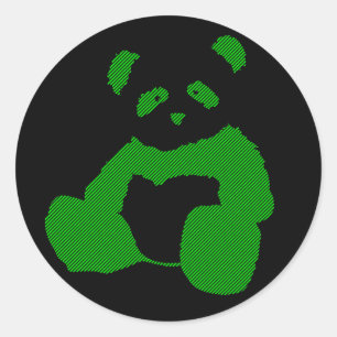 Panda plush. runder aufkleber