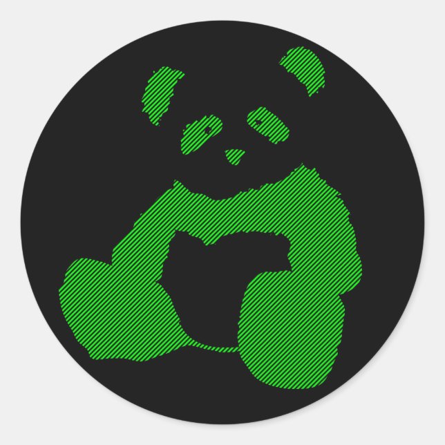 Panda plush. runder aufkleber (Vorderseite)