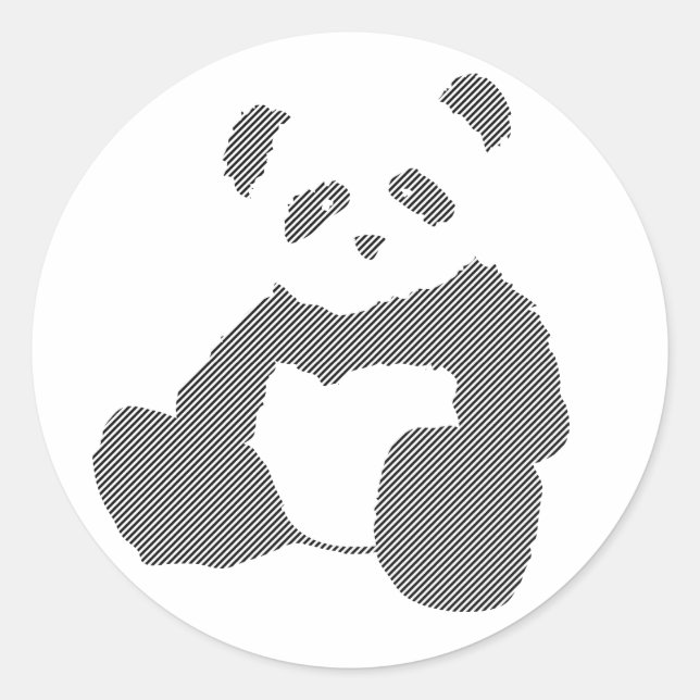 Panda plush. runder aufkleber (Vorderseite)