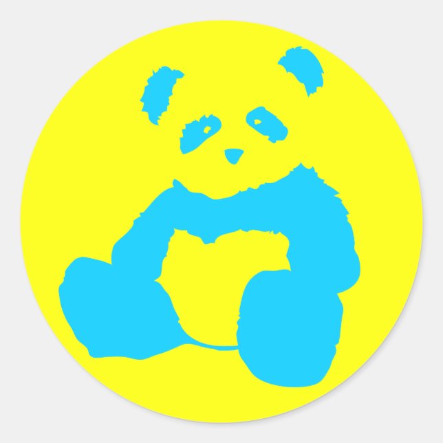 Panda plush. runder aufkleber (Vorderseite)