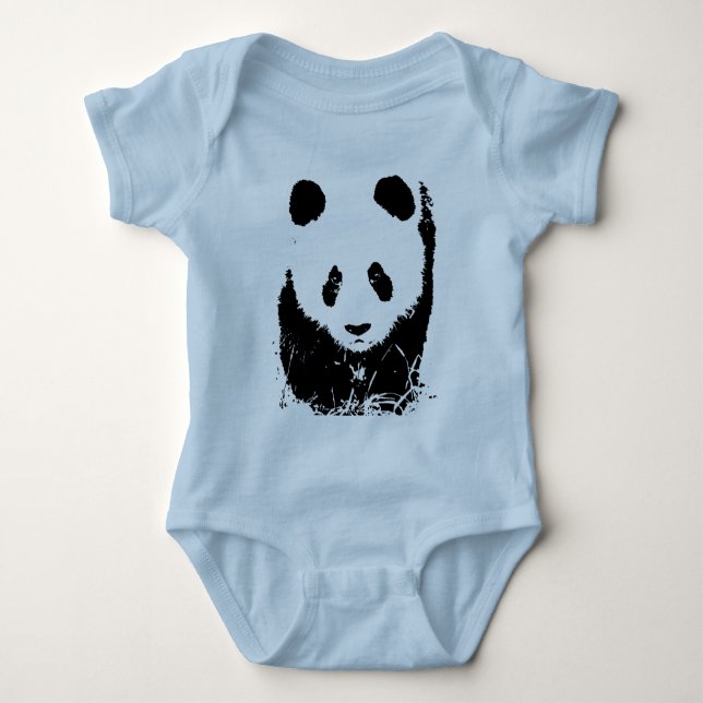 Panda Pop Art Baby Strampler (Vorderseite)