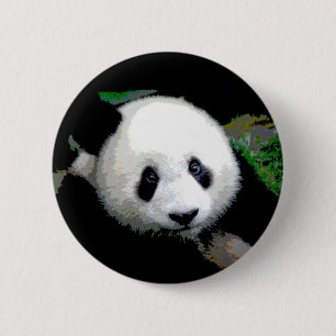 Panda Pop Art Button